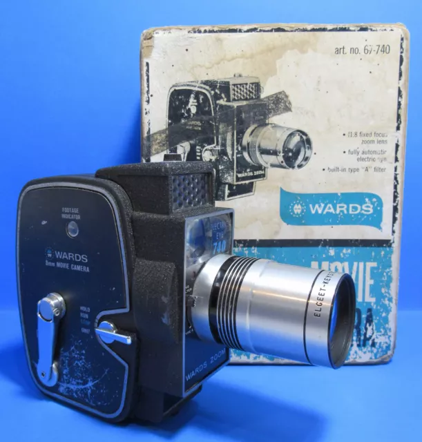 Vintage Wards 67-740 8mm Wind-up Electric Eye Zoom Movie Camera