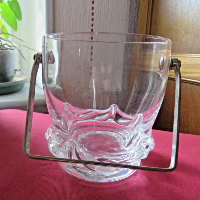 Cubo Hielo de Cristal Daum Modelo Sorcy Firmado