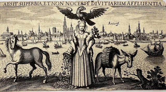 Antique Topography - View of Antwerp (Belgium) - Sciographia Cosmica - Meissner