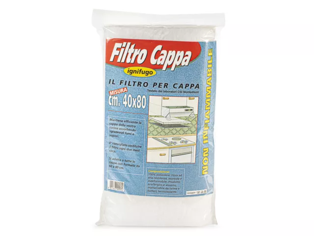 Filtro Per Cappa Ignifugo, 40X80Cm, Marca Bini, Nero E Grigio