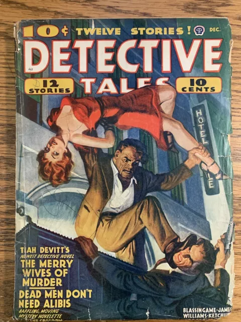 Vintage Pulp Magazine Detective Tales December 1940 Classic Cover