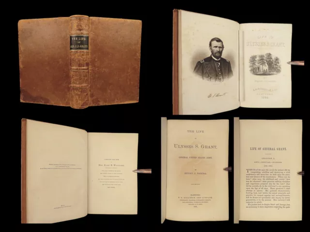 1868 Civil War General Ulysses S Grant 1ed Life Army American President Deming