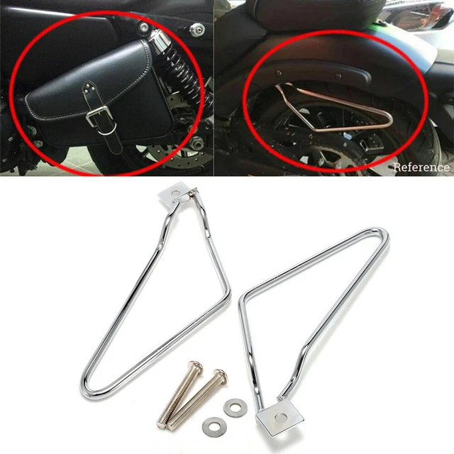 Chrome Motorcycle Saddlebag Bracket Support Bars Fit for Harley Cruise Dyna 883