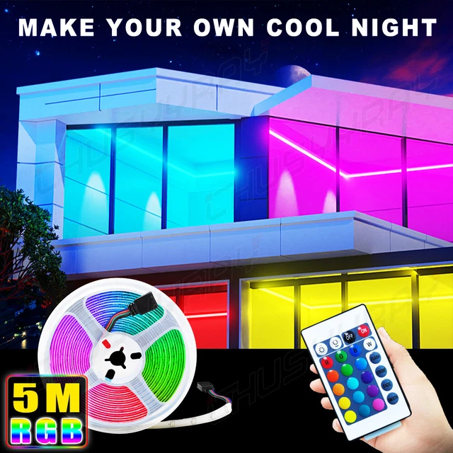 16ft Light Strip Roll Multicolor 5M 300-LEDS Flexible Tape RGB House Car Boat
