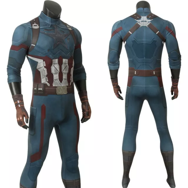 Avengers Infinity War Captain America BodySuit Cosplay Costume Adult Costume Cos