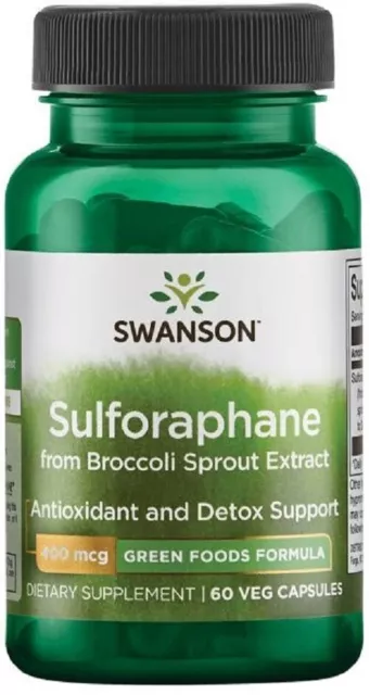 Swanson Sulforaphane De Brocoli Germes Extrait Détox 400mcg 60 Veg Capsules