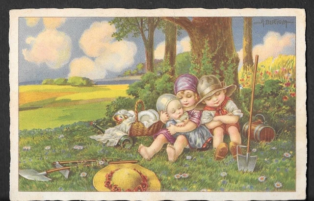 RARA CARTOLINA BAMBINI FIRMATA BERTIGLIA serie 2621