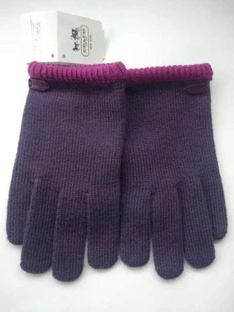 NWT Coach Color Block Knit Tech Glove XS/S in Iris ($68)