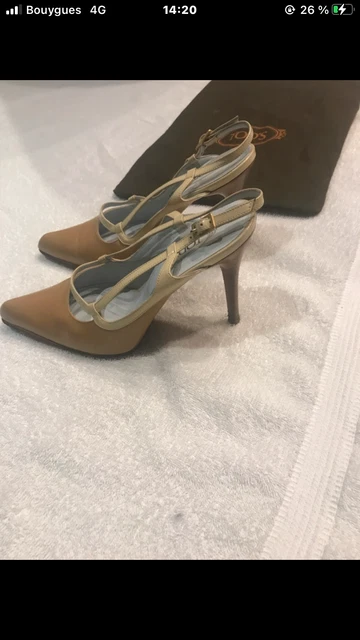 Escarpins Vintage Talons Aiguilles En Cuir Bicolore Beige - Pointure 36 - Très Bon État Occasion - Style Chic