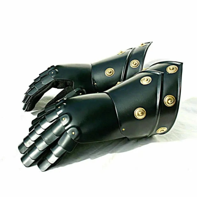 Medieval Knight Gauntlets Functional Armor Gloves Leather Steel SCA LARP Gloves