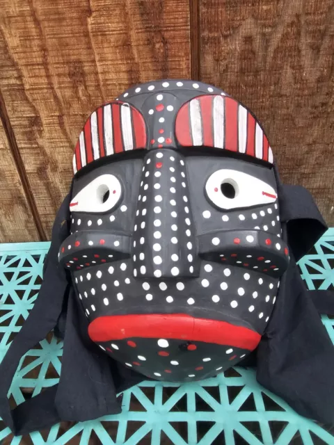 Vtg Yang-Ju No-Jang Korean Wooden Opera Play Mask 10.25" × 8"
