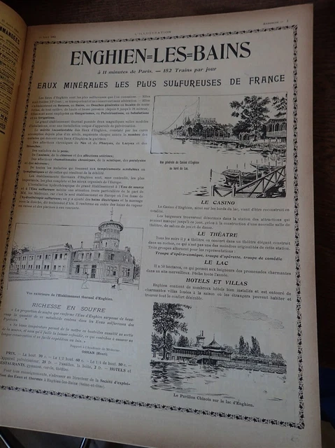 ENGHIEN LES BAINS eaux sulfureuses publicité papier ILLUSTRATION 1903