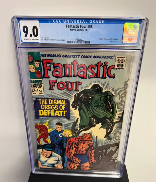 Fantastic Four #58 CGC VF/NM 9.0. Jack Kirby cover.
