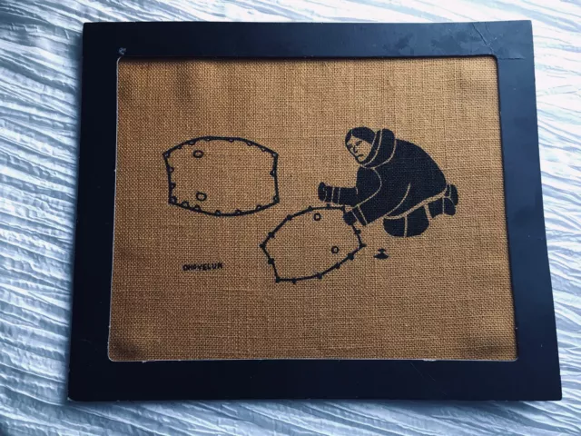C. 70S MONA Ohoveluk Canadian Eskimo Inuit Art Textile Fabric Print ...