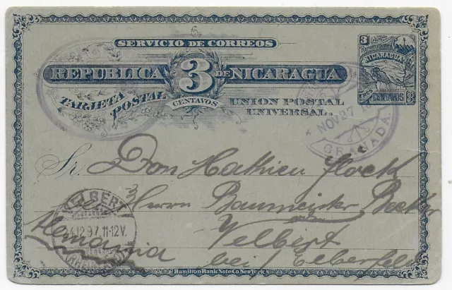 post card Granada to Velbert/Germany 1897