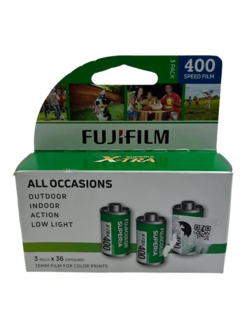 Película FUJIFILM 400 ISO 35 mm paquete de 3 36 exposiciones película impresa en color nueva sellada
