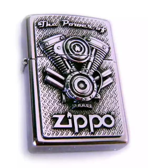 Zippo Beautiful BIKER TWIN ENGINE SUPER 3D Massive Plate Special SUPER RARE ! !