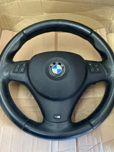 BMW E81 E82 E87 E88 E90 E91 E92 NEW Black Leather M-Sport Thick Steering Wheel