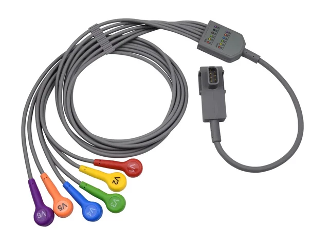 Stryker Physio Control Lifepak 12 / 15 Ecg Patient 6 Wire Pre-Cordial Lead Cable