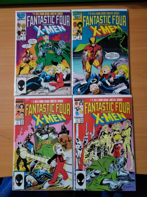 Fantastic Four Vs X-Men 1-4 Complete Set Run! ~ NEAR MINT NM ~ 1986 Marvel