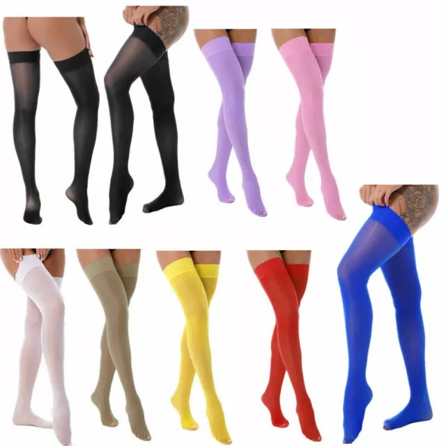 Sexy Women Lady Long Spandex Latex Rubber Thigh High Long Stockings Sock Cosplay 2