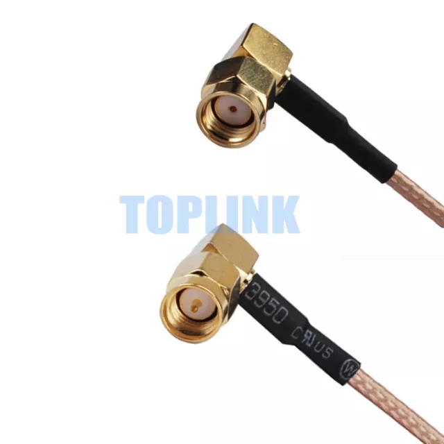 10x SMA Male Plug RA to RP-SMA Male ( Female Pin ) RA Pigtail Cable RG316 15cm