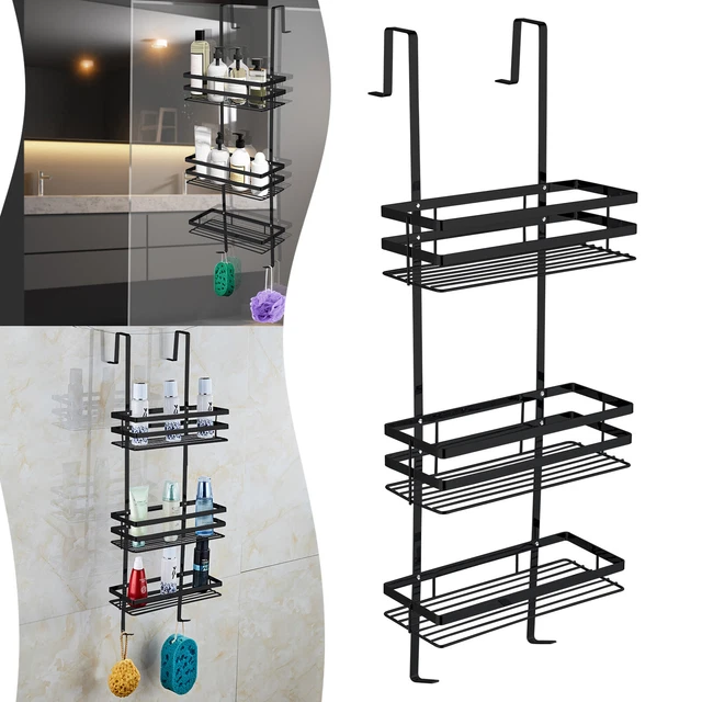 Carrello Doccia Sospeso In Bambù 3 Livelli JumblWare - Organizer Per Vasca Con Ganci E Portaspazzolino