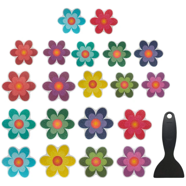 Pegatinas antideslizantes para apliques de baño flores bañera transparente no pegatinas