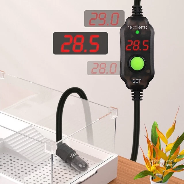 LED Aquarium Fish Tank Heaters USB Mini Heating Rod Submersible Temp Controller