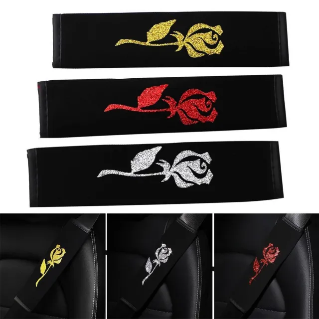 Diamond Rose Car Seat Belt Cover Adjustable Shoulder Guard
