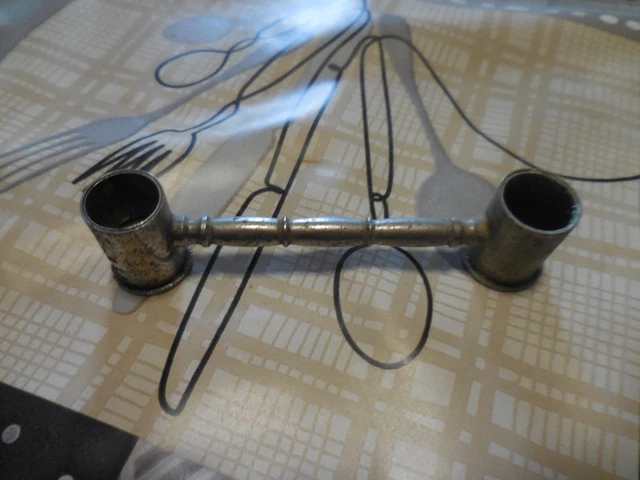 Ancien Doseur à Poudre Et Plomb - Métal Et Manche Bois - Objet De Collection