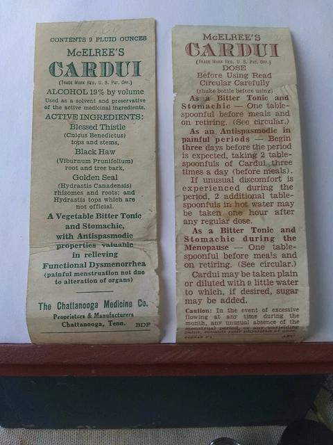 Vtg McElree's Cardio Tonic. The Chattanooga medicine Co. Label. Tenn.(C4)