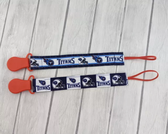 Titans Pacifier Clip, Football Pacifier Clip, Baby Shower Gift, Stocking Stuffer