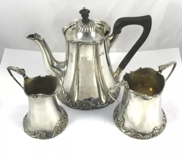 Set da tè antico argento massiccio londinese Josiah Williams & Co 1902 896 g