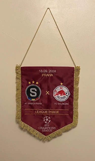 AC SPARTA PRAHA PRAGUE fanion wimpel pennant football ancien annees 90