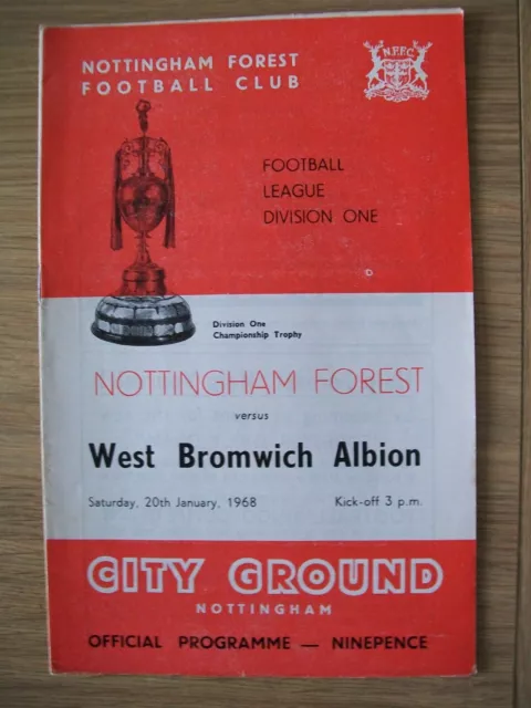 Nottingham Forest V West Bromwich Albion From 1968