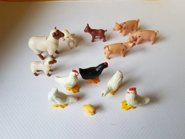 Lot Animaux Ferme Quiralu Poule Coq 4 Dindons Canard 20