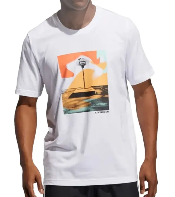 adidas Slept On Graphic Tee Herren T-Shirt Basketball-Shirt Fitness GN5154 Weiß