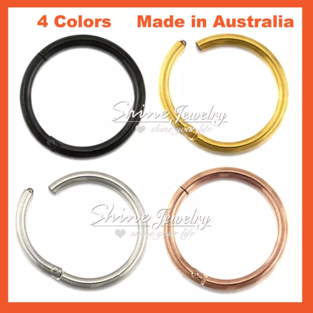 Titanium Ear Lip Nose Septum Seamless Segment Clicker Ring Hoop Earring Piercing