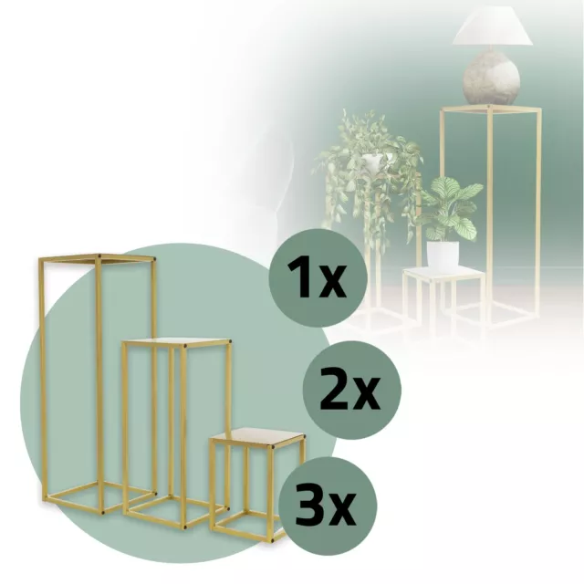 Set de 3/6/9 Soportes para plantas de metal dorado pedestal para flores eventos