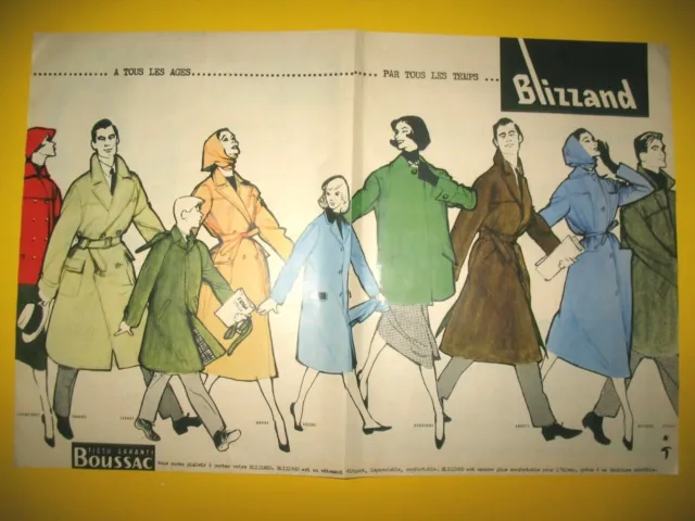 Publicite De Presse Blizzand Tissu Boussac Illustration Gruau French Ad 1957