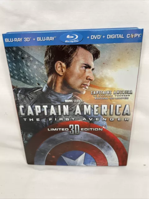 Captain America The First Avenger (Blu Ray 3D Blu-ray DVD) Slipcover No Scratch