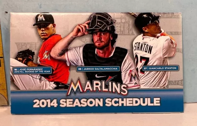 2014 Florida Marlins Baseball Schedule Stanton & Fernandez Cover