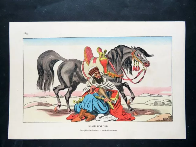 GRAVURE MILITAIRE ANCIENNE 19e - SPAHI D'ALGER - 1845
