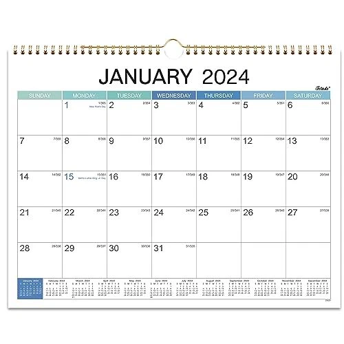2024 WALL CALENDAR Jan 2024 Dec 2024, 12 Monthly Hanging Calendar