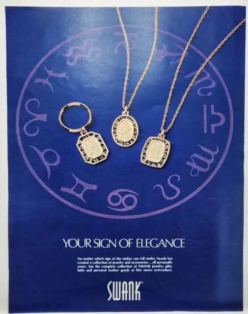 1980 Swank Zodiac Signs Jewelry & Accessories Vintage Print Ad