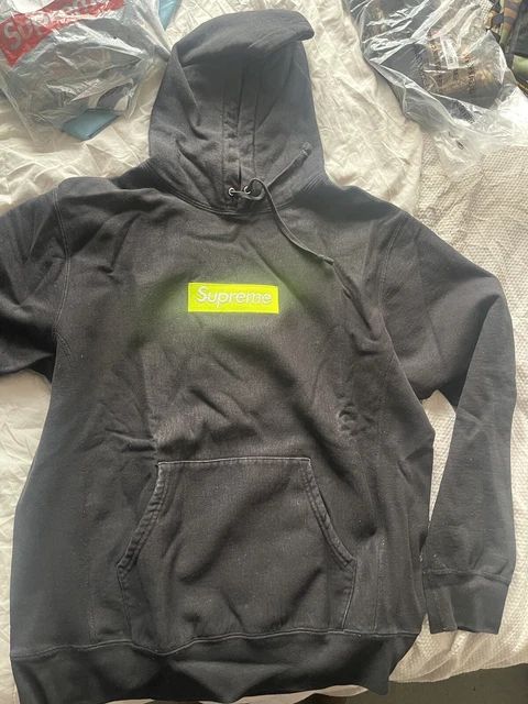 Supreme box logo hoodie black neon outlet