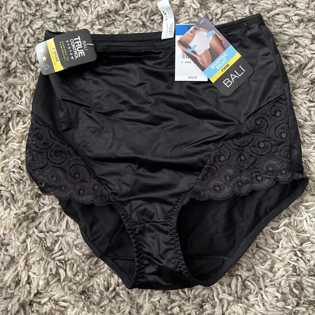 NWT BALI XL Shapewear Lace Brief Firm Control Panty X054 In Black £4.81