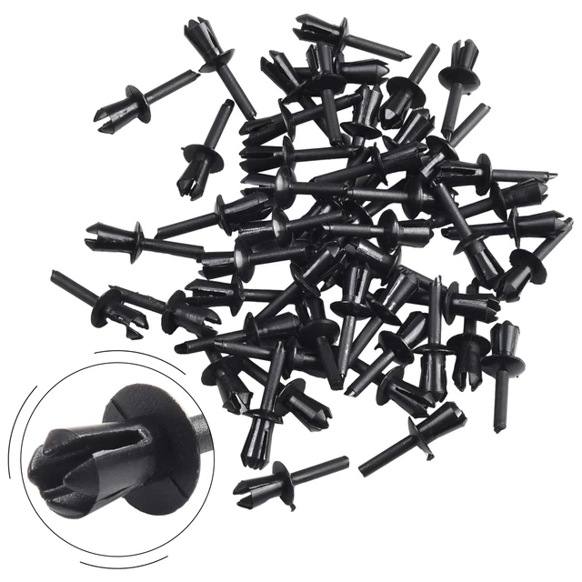 Lot De 30 Clips/Rivets En Plastique Pour Voiture - 8x6mm Trou, 16mm Tête - Fixation Aile, Bouclier, Porte