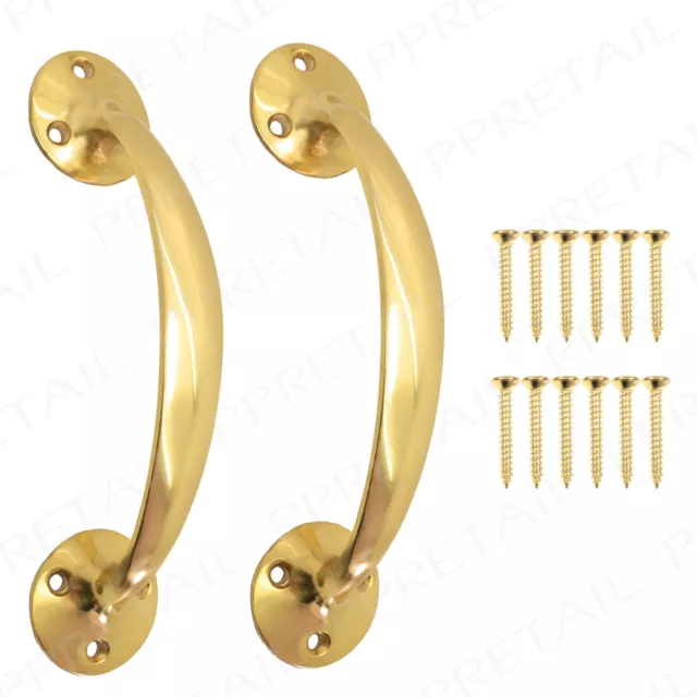 2x 150mm Brass Victorian Bow Handle Pull +QUALITY+ Drawer/Cabinet/Cupboard/Door